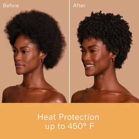 Rizos Curls applied to damp hair demonstrating frizz control and improved manageability