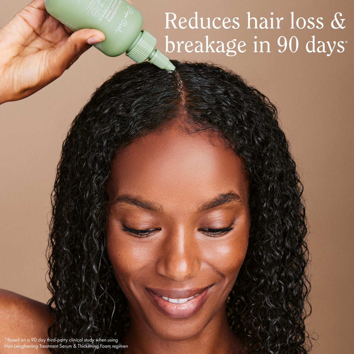 Rizos Curls pump dispenser close-up for precise application