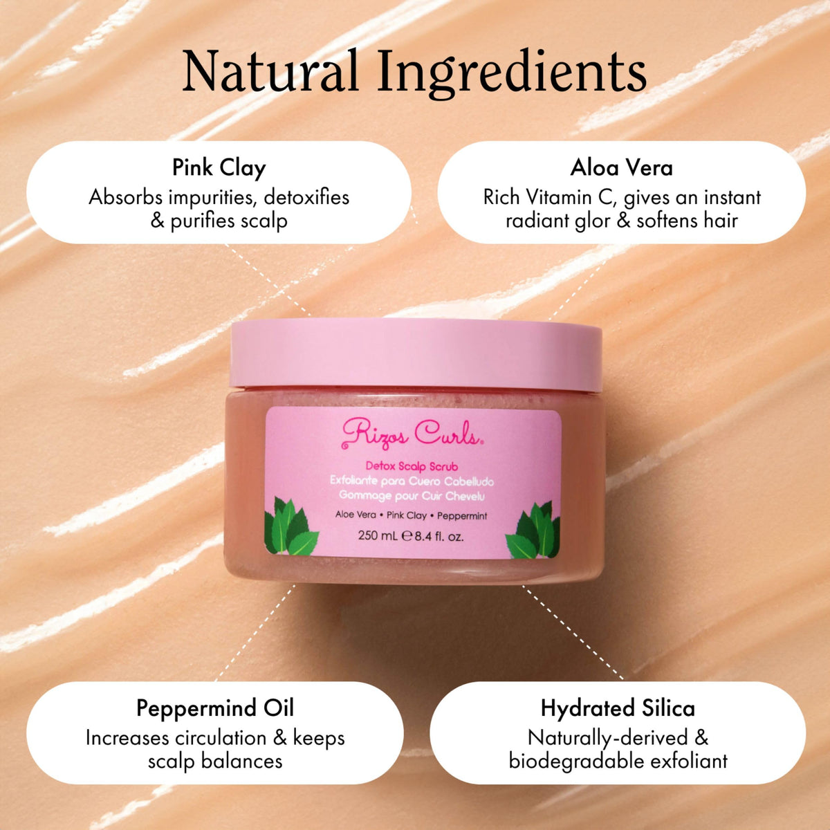 Rizos Curls scalp scrub applied in shower demonstrating easy use