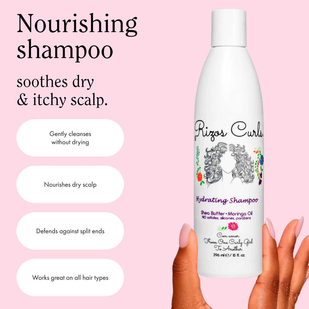 Rizos Curls thick cream texture swirl demonstrating rich hydration and smoothing