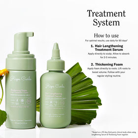 Rizos Curls paired with Thickening Foam demonstrating recommended routine