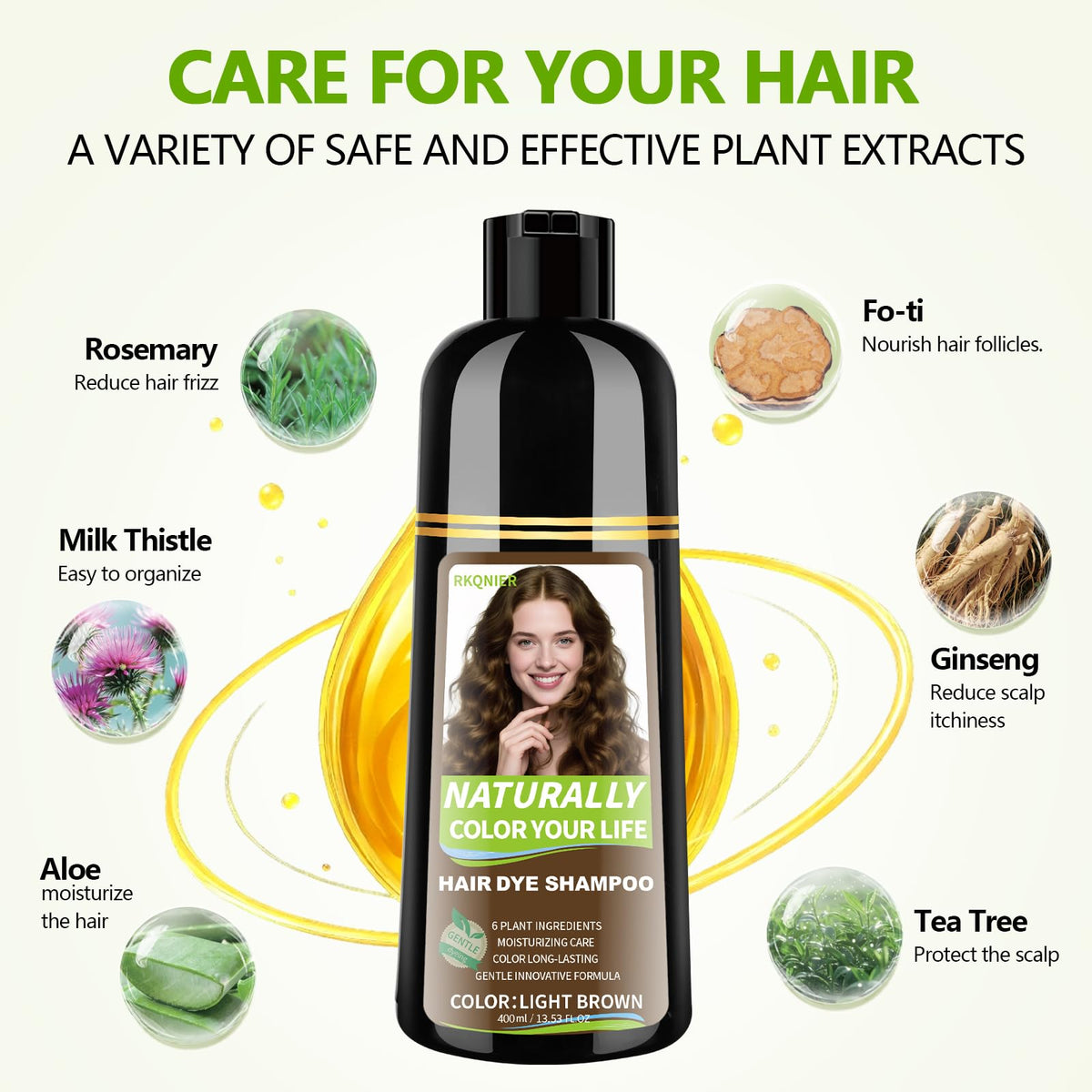 RKQNIER being applied to hair in hand to show simple use