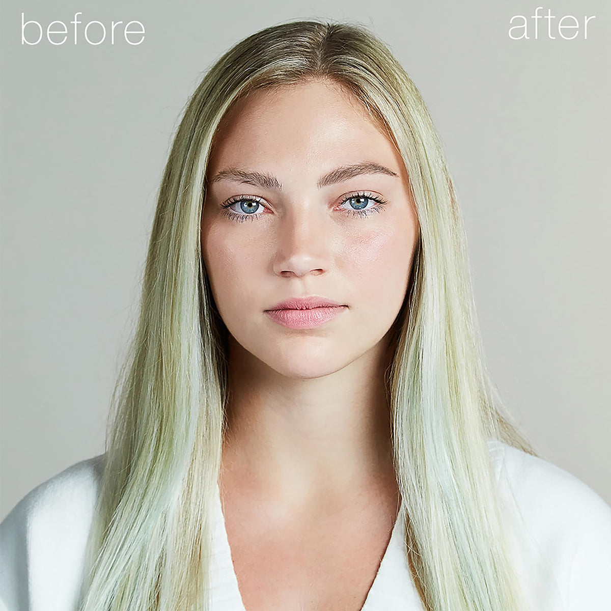 RMS Beauty before-and-after brows demonstrating fuller, defined appearance