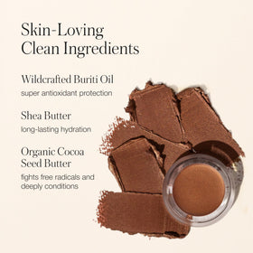 RMS Beauty compact open with visible creamy bronzer for travel-ready use