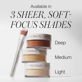 RMS Beauty ingredient label close-up, highlights clean, talc-free formulation