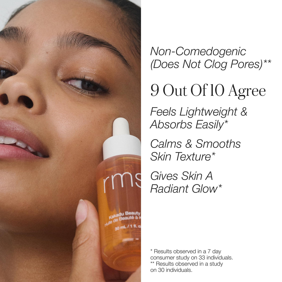 RMS Beauty label detail showing ingredient list and clean formulation reassurance