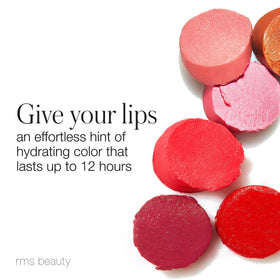 RMS Beauty on model smile demonstrating subtle color and hydrated-looking lips