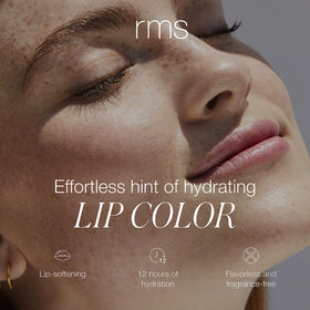RMS Beauty open twist-up balm revealing sheer pigment for effortless application