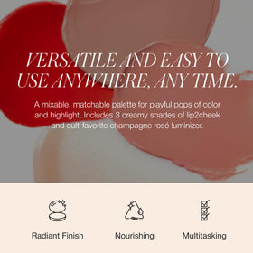 RMS Beauty Lip2Cheek being blended on cheek demonstrating buildable glow
