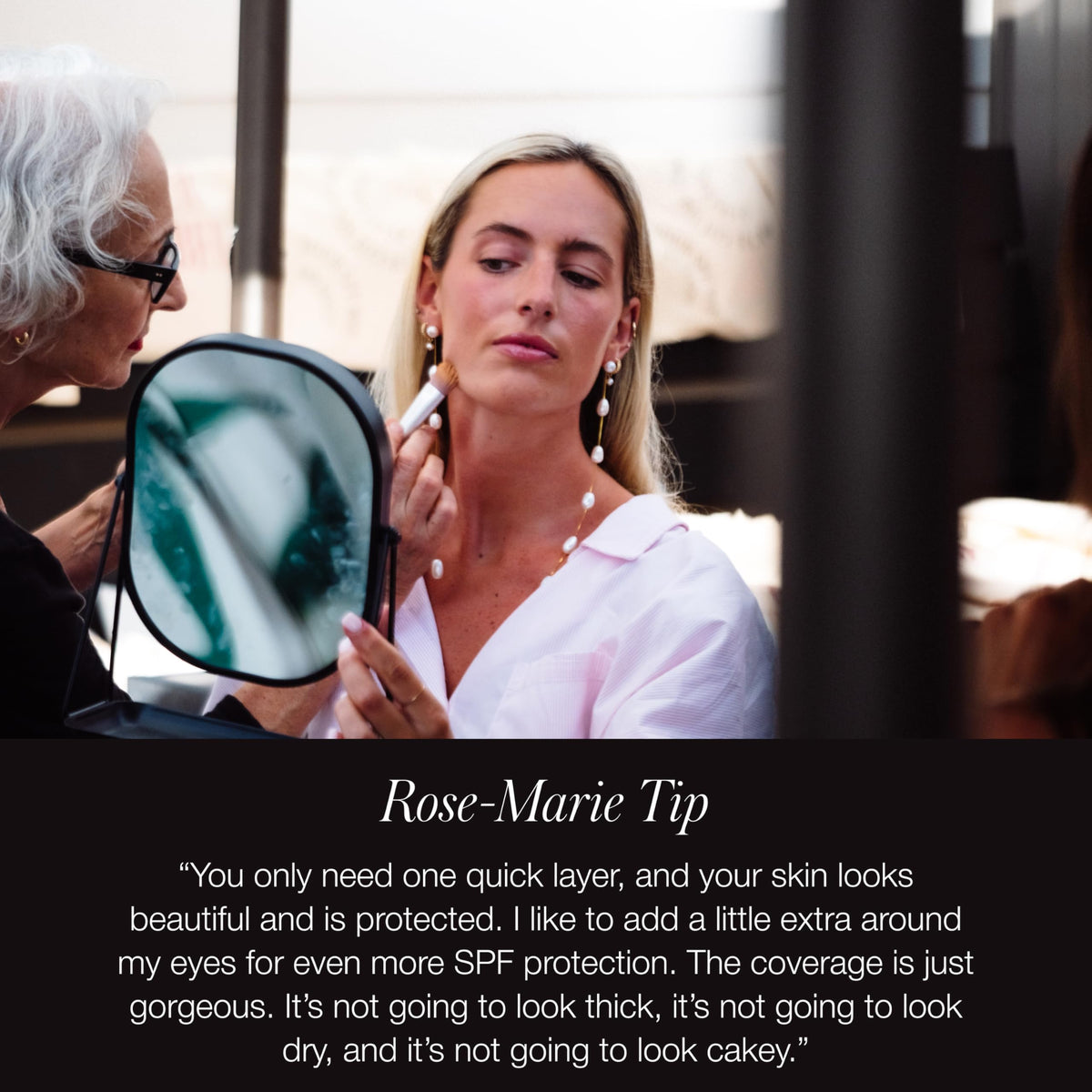 RMS Beauty Lip2Cheek inside a small makeup bag for quick touch-ups on the go