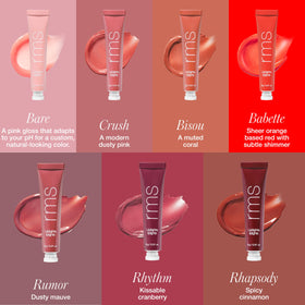 RMS Beauty liplights close-up of glossy cream finish showing dewy, hydrating benefit