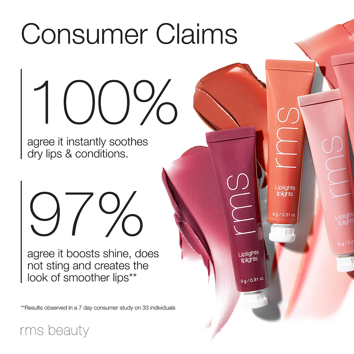 RMS Beauty liplights worn by model highlighting natural tint and subtle plumping benefit