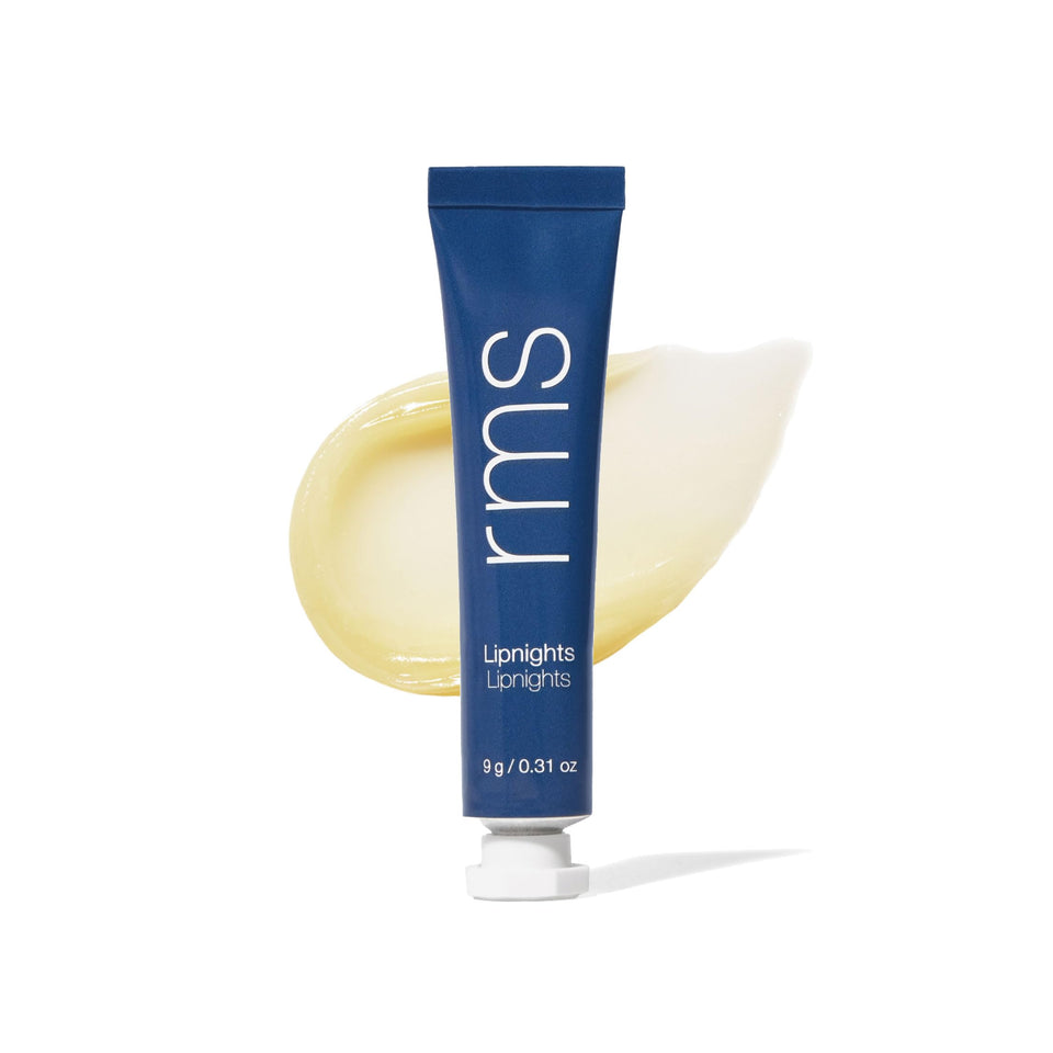 RMS Beauty Lipnights jar front view showing product and vanilla scent benefit