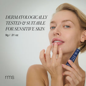RMS Beauty Lipnights in hand to show size and convenient bedside use