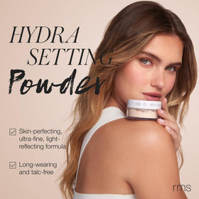 RMS Beauty open loose powder viewed from above, fine texture visible for smooth finish