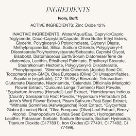 RMS Beauty packaging flat lay with ingredient list and eco messaging