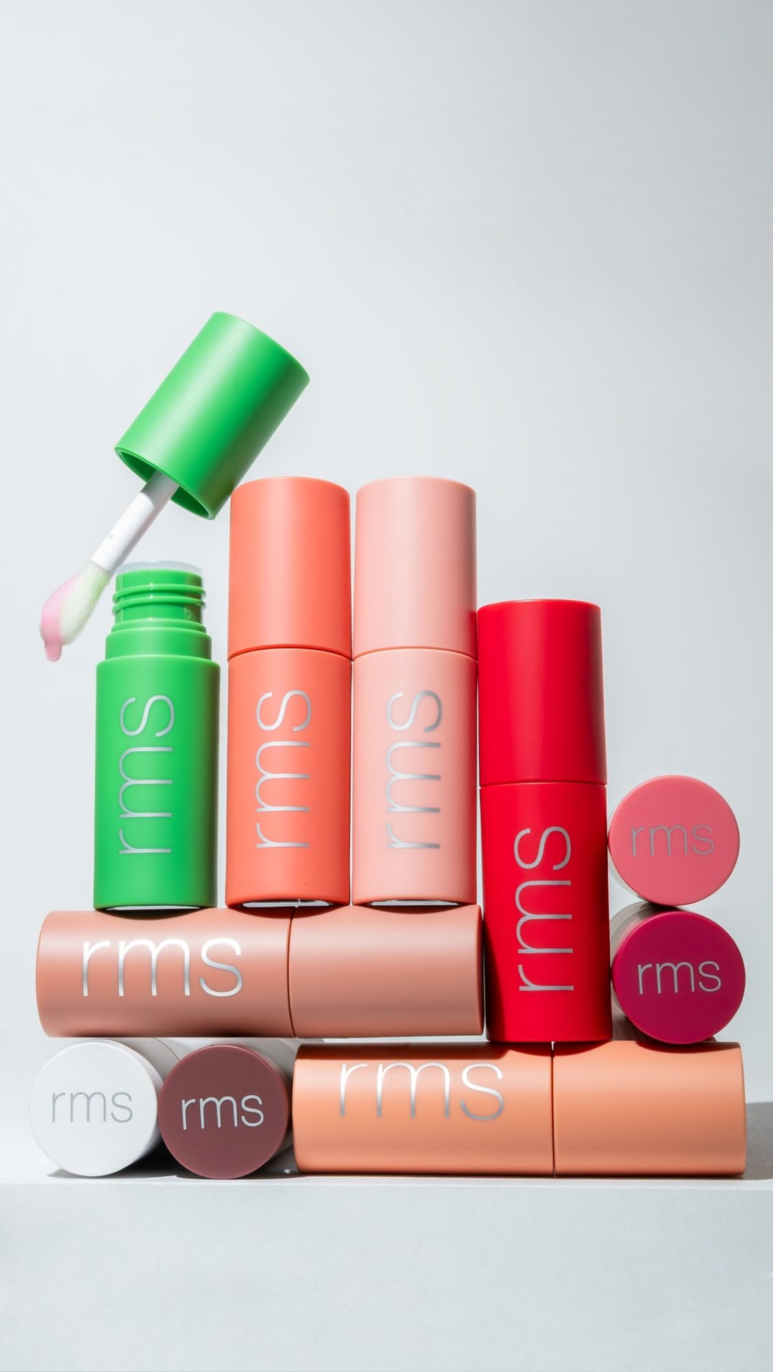RMS Beauty product placed on bathroom counter highlighting daily-use convenience