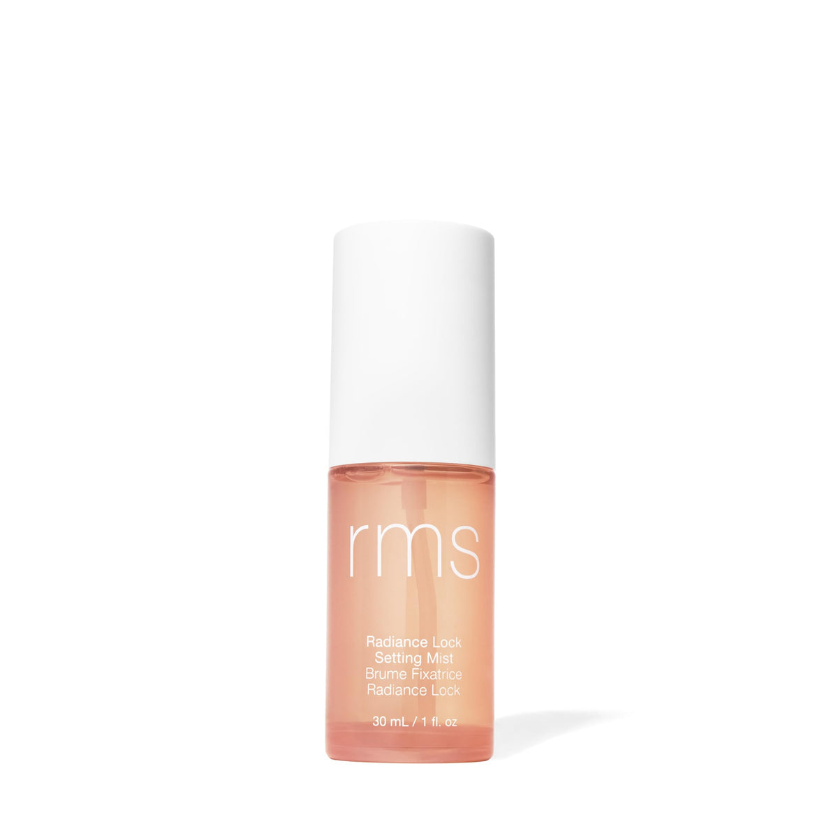 RMS Beauty front packaging showing bottle and logo, promotes travel-ready hydration