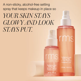 RMS Beauty close-up mist droplets texture, highlights fine spray benefit