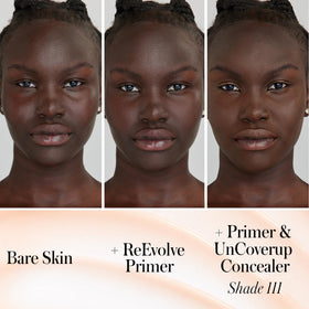 RMS Beauty primer before and after on skin showing smoother, refined texture