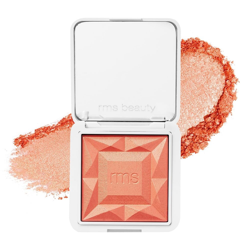 RMS Beauty compact front view showing sleek refillable packaging and eco benefit