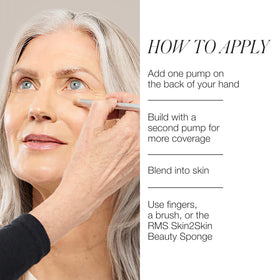RMS Beauty ReEvolve application with brush demonstrating easy blending benefit
