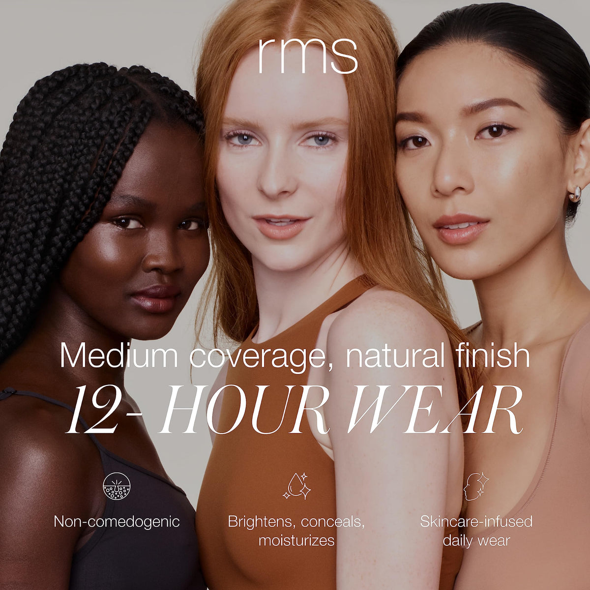 RMS Beauty texture swatch on skin highlighting smooth, blendable finish benefit