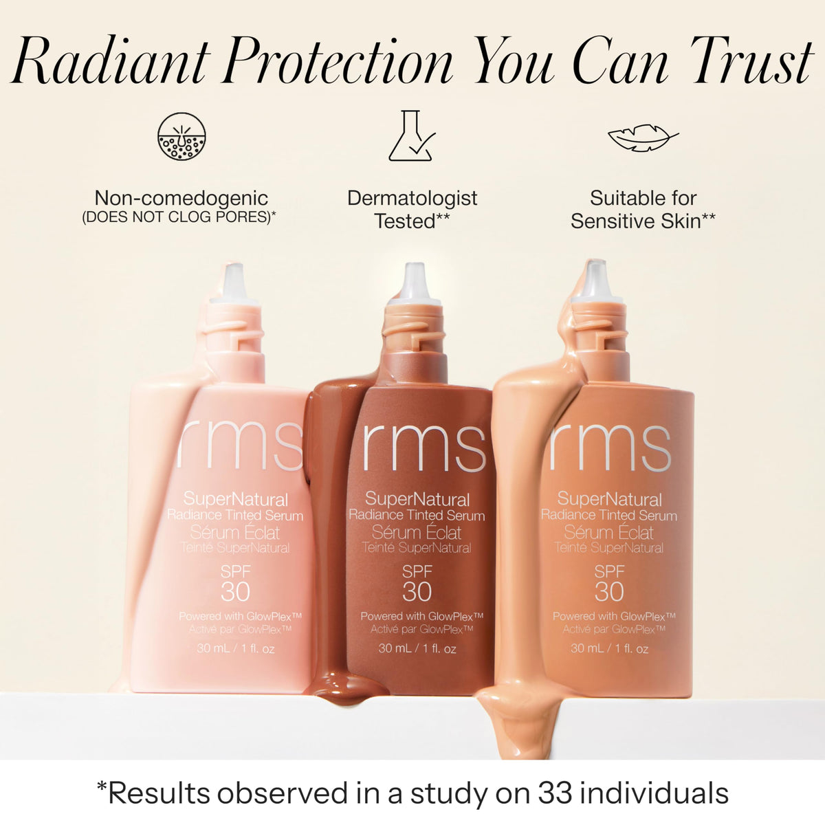 RMS Beauty used under foundation to show primer and long-wear benefit