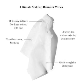 RMS Beauty single unwrapped wipe displayed to show coconut oil nourishment