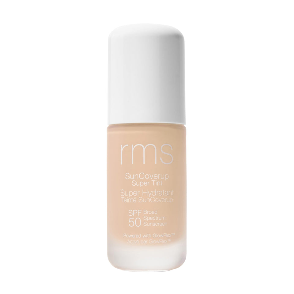 RMS Beauty front bottle showing SPF 50 and Alabaster shade benefit: protected complexion