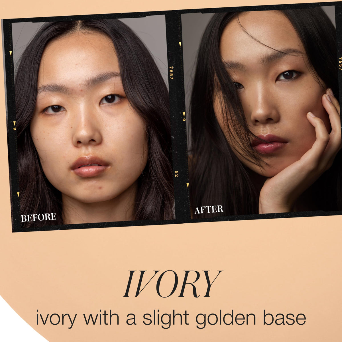 RMS Beauty Ivory shade swatches blending into skin for even tone