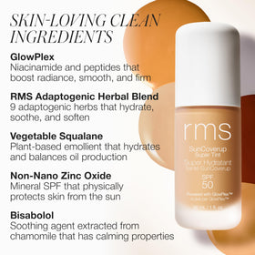 RMS Beauty SunCoverup next to credit card showing 1 fl oz size for scale