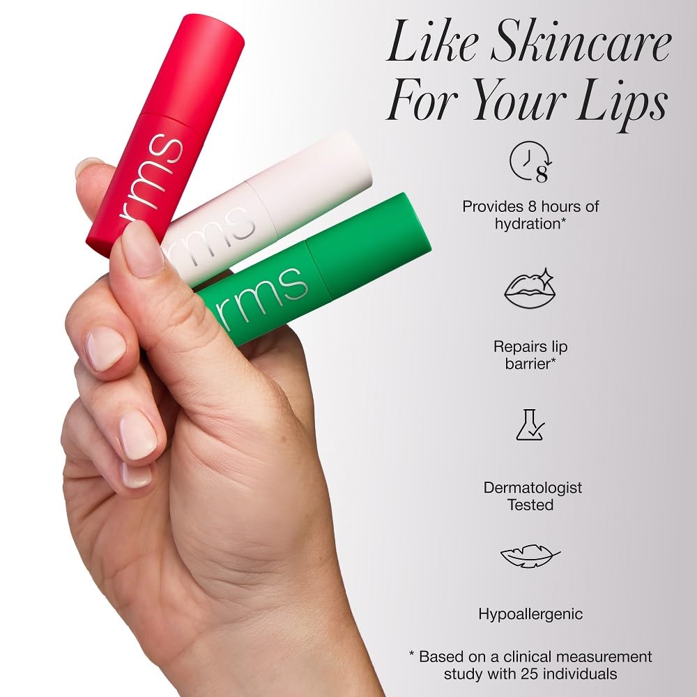 RMS Beauty trio styled in gift box conveying holiday-ready packaging and giftability benefit
