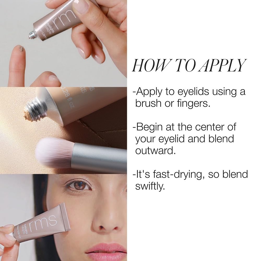 RMS Beauty Eyelights applied with brush showing precise placement and control
