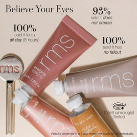 RMS Beauty Eyelights worn on model closeup showing luminous, youthful effect