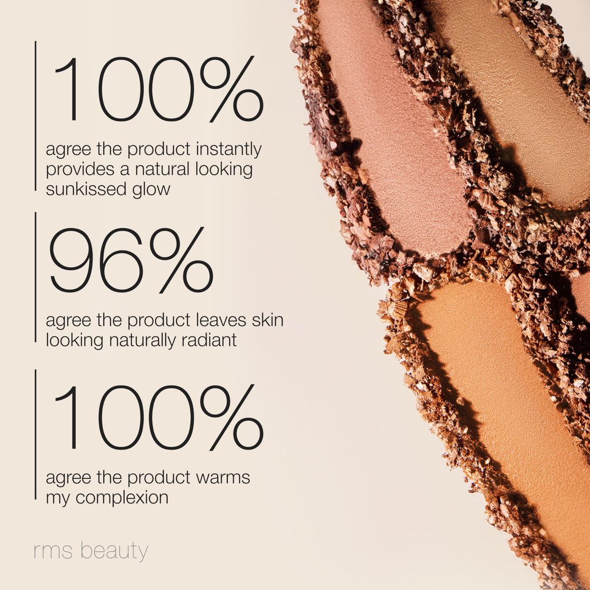 RMS Beauty swatch close-up on skin showing blendable warm glow and natural finish