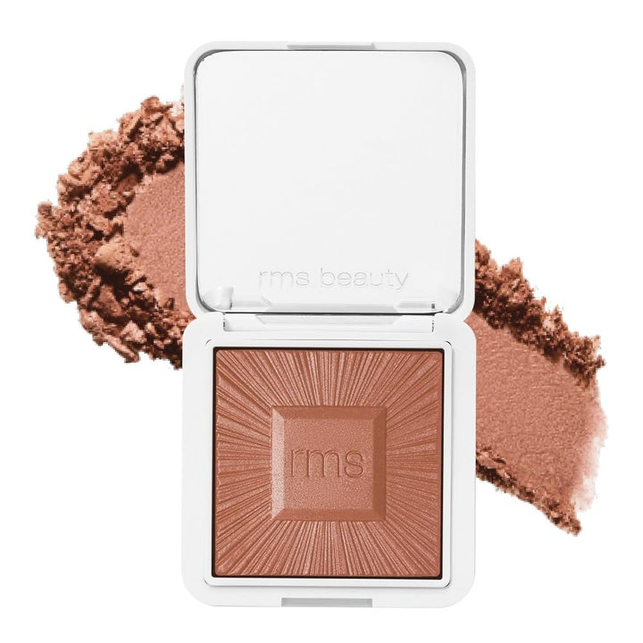 RMS Beauty compact front view showing sleek refillable design and mirror