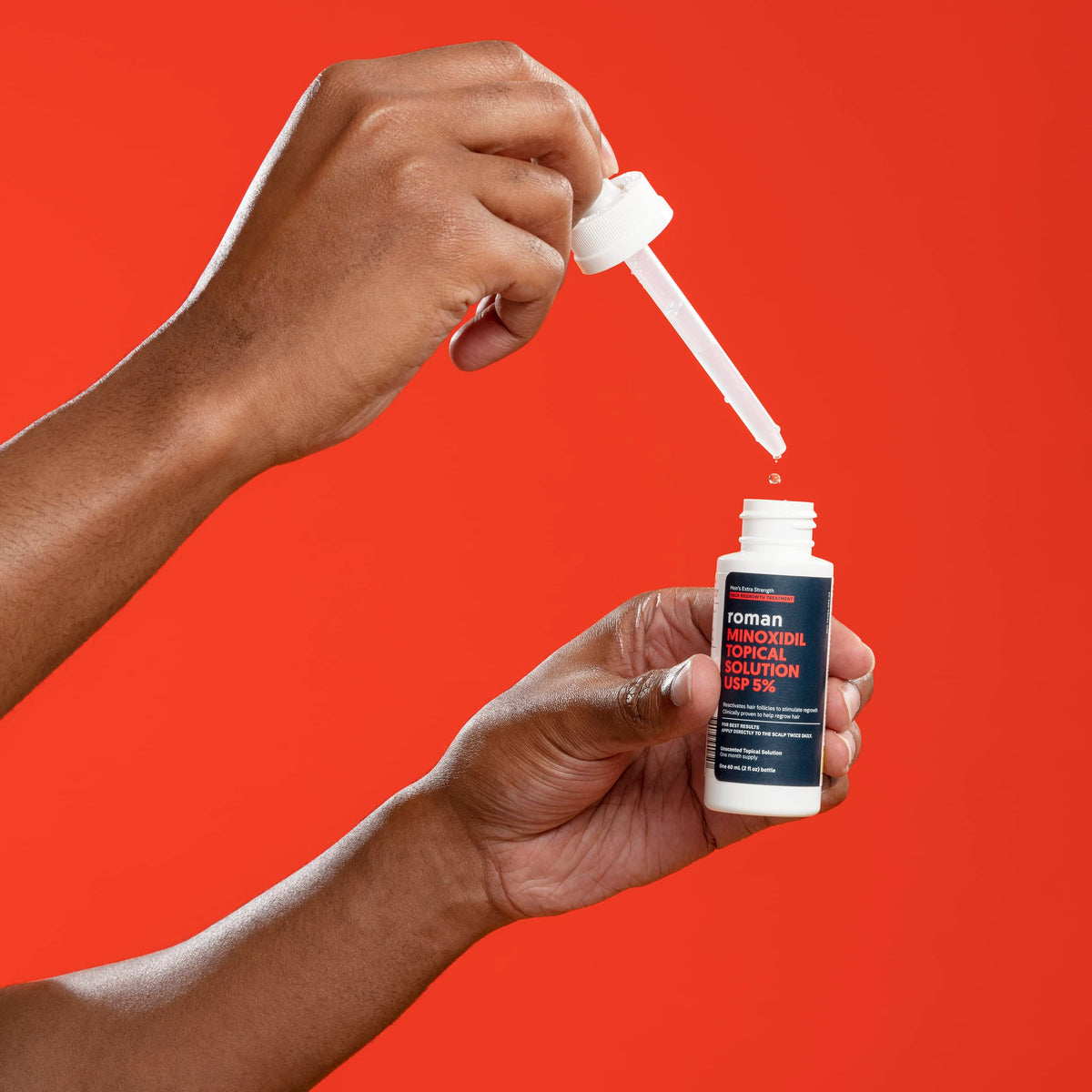Ro solution texture pouring from dropper demonstrating quick absorption