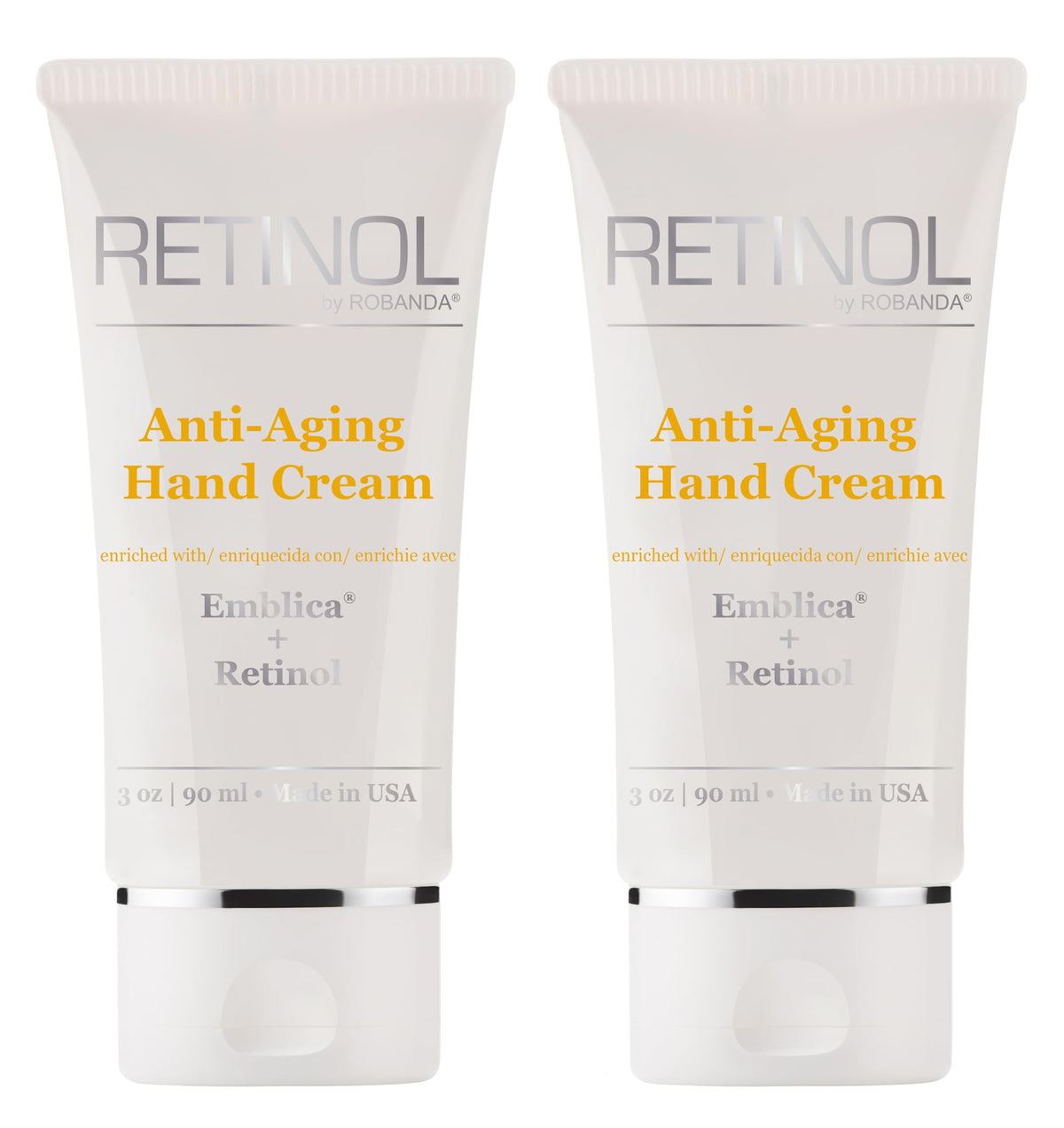 Robanda front packaging showing two 3 oz tubes for easy identification and convenience