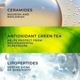 RoC ingredient focus with ceramides and green tea for barrier support