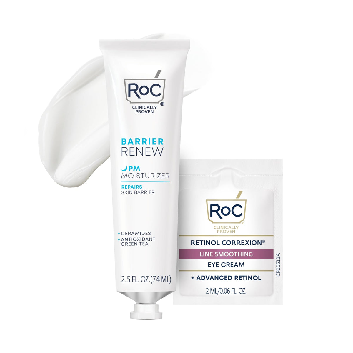 RoC jar front view showing branding and night cream benefits