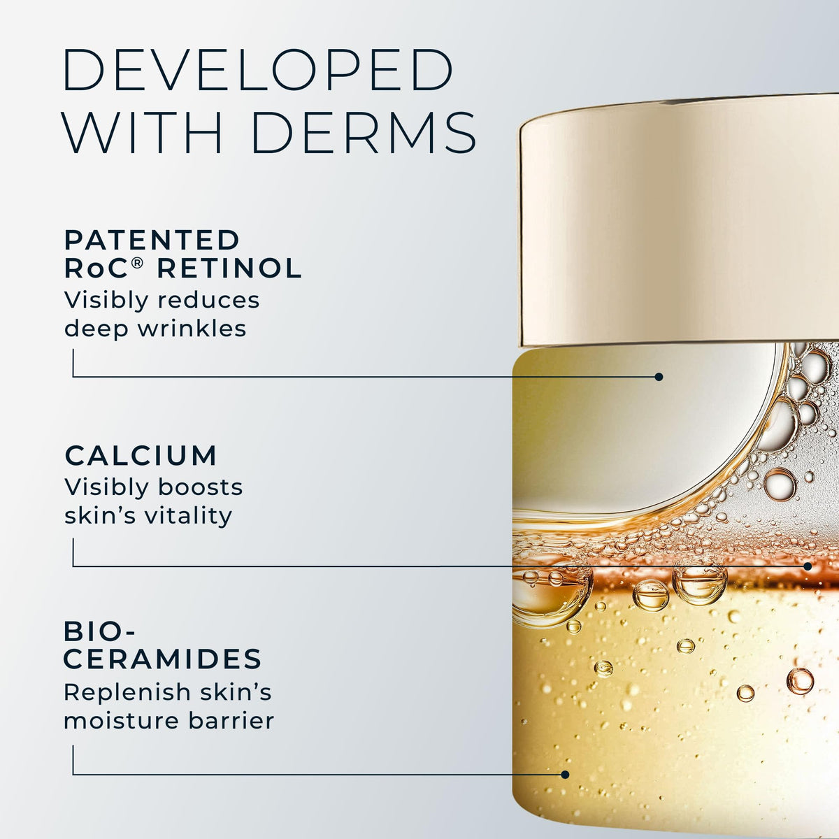 RoC cream with included line-smoothing eye cream packette showing complete regimen