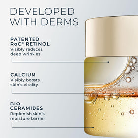 RoC cream with included line-smoothing eye cream packette showing complete regimen