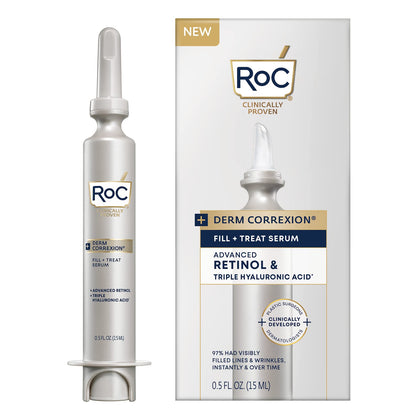 RoC front packaging showing dispenser and 15ml size with clear branding and benefit