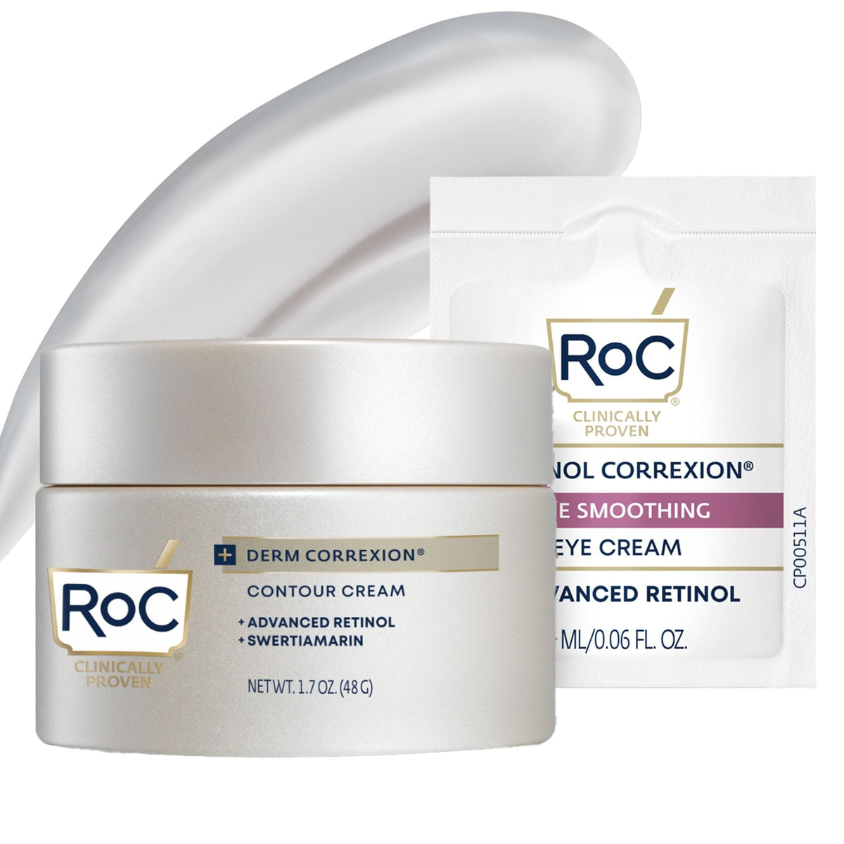 RoC front packaging showing product and benefits for clearer presentation