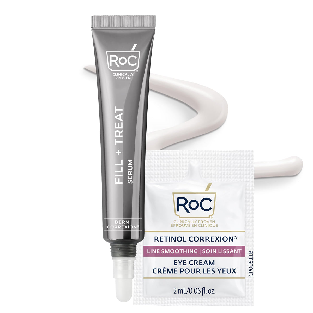 RoC front packaging showing serum bottle and benefits clearly