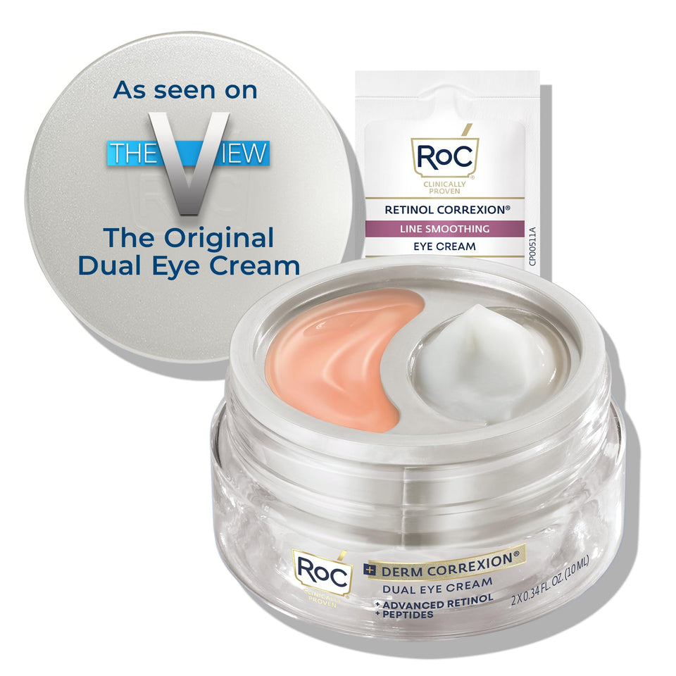 RoC front packaging showing dual eye cream for targeting puffiness