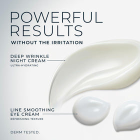 RoC duo displayed on bathroom counter suggesting a simple night routine benefit