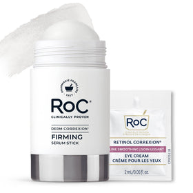 RoC firming serum stick front packaging showing product benefit