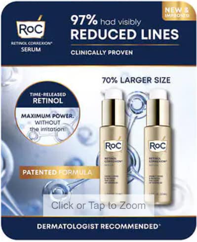 RoC front packaging showing two 1.7 fl oz bottles and visible firming benefit